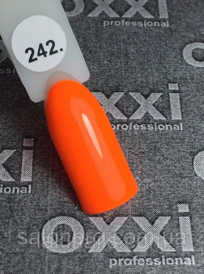 Гель-лак OXXI Professional №242 (яскравий помаранчевий, неоновий), 10 мл