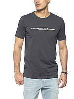Чоловіча футболка LC Waikiki темно-сірого кольору з написом на грудях