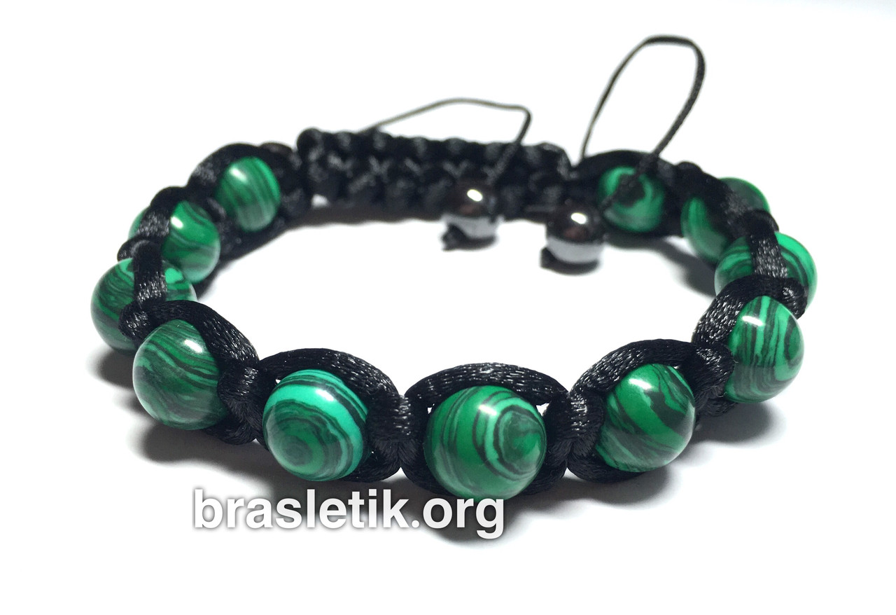 Браслет з малахіту Shamballa