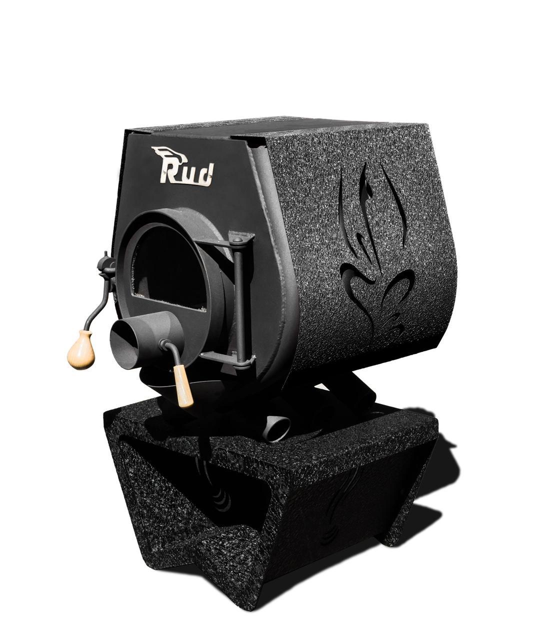 Опалювальна конвекційна піч Rud Pyrotron Кантрі 00 з варильною поверхнею, декоративна обшивка (чорна)