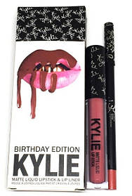 Набор для макияжа губ Kylie Lipstick and Lipliner (Black) Ginger Скидка All 609
