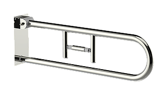 Відкидний настінний поручень з додатковим тримачем,Ø 32, розмір 73х23х11см