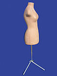 Манекен жіночий торс тілесний на хромованій тринозі, фото 3