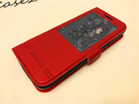 Шкіряний чохол-книжка Momax для Nokia 230 червоний, фото 1