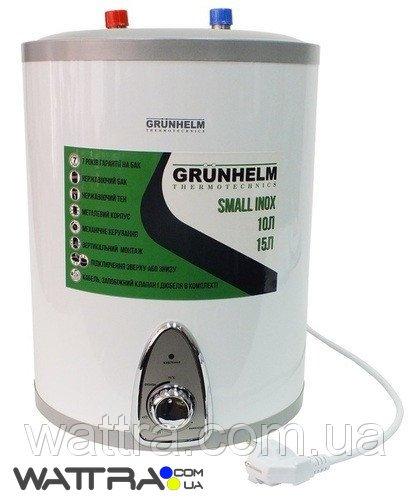 Бойлер 10 л Grunhelm GBH I-10U верхнее подключение, водонагреватель накопительный, нержавеющий бак - фото 3 - id-p568189826