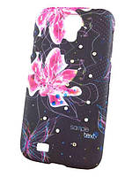 Пластиковий чохол з камінчиками Swarovski для Samsung Galaxy S4 Колір №5