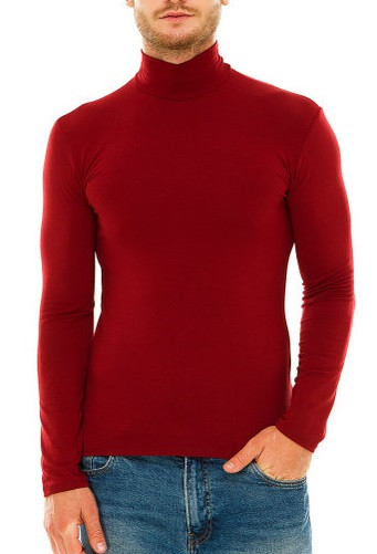 Водолазка гольф чоловічий Leliss однотонний класичний з коміром стійка демісезонний віскоза бордо