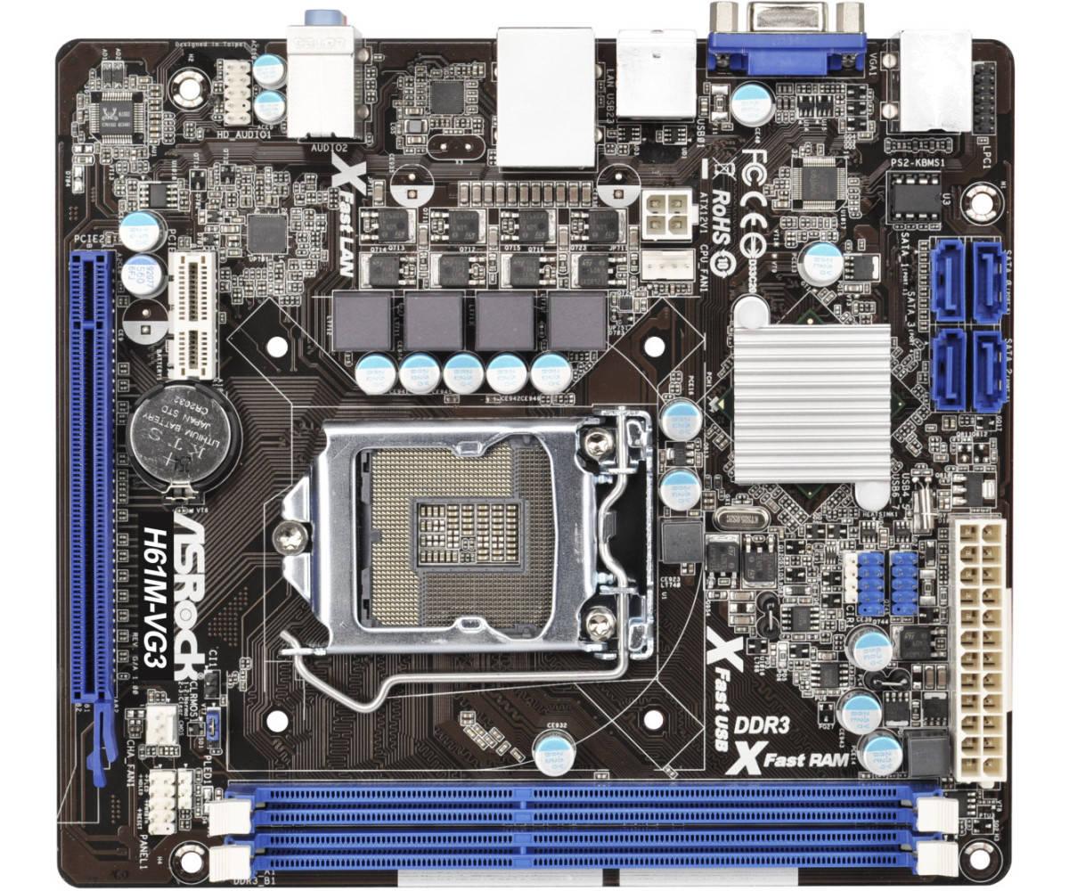 Материнская плата ASRock H61M-VG3 Intel H61, s1155 б/у