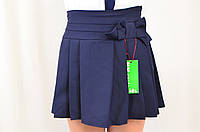 Школьная нарядная юбка в складку с красивым бантом, р.116,122 116, синий