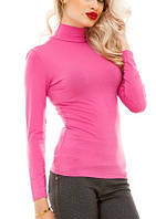 Водолазка женская, гольф вискоза, розовый размер 46-50