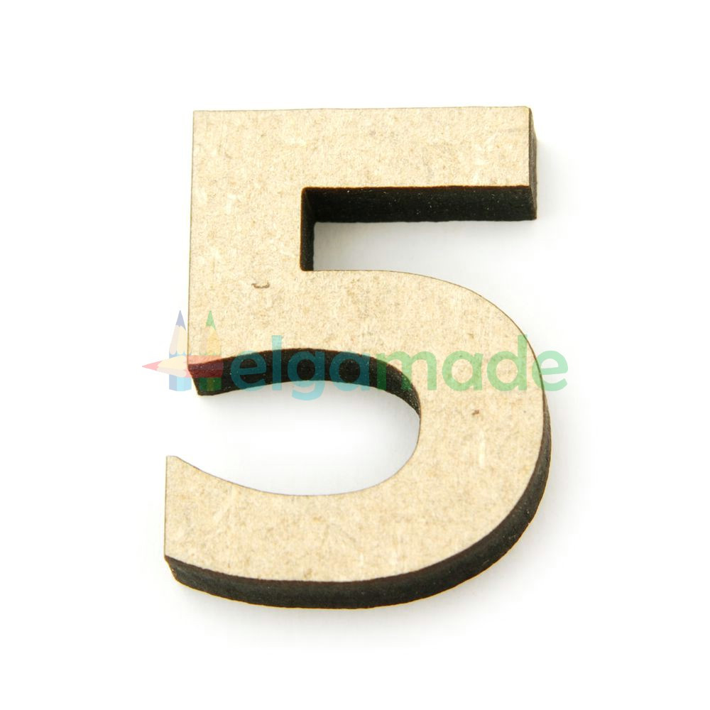 Цифра з МДФ "5", 30х20 мм, 6 мм, фото 1