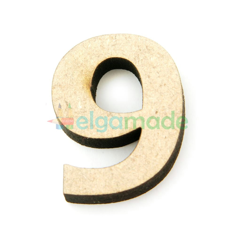 Цифра з МДФ "9", 30х23 мм, 6 мм, фото 1