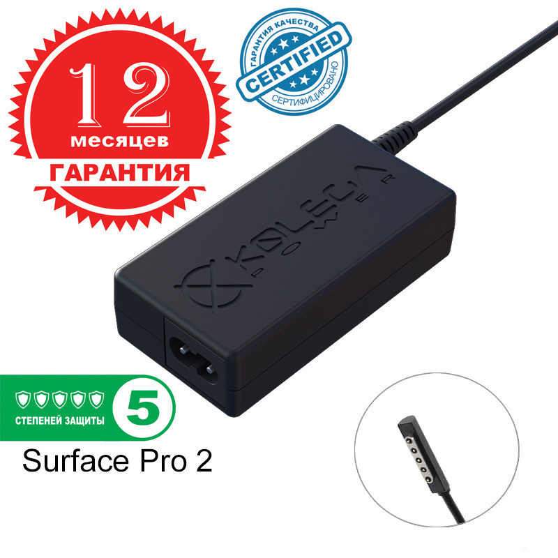 Блок живлення Kolega-Power для ноутбука Microsoft 12V 2A 24W Microsoft Surface Pro 2 5Pin (Гарантія 12 міс)