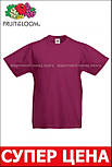 Дитяча бордова футболка легка Original kids Fruit of the Loom, фото 3