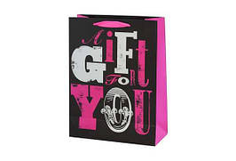 Картонний Пакет GIFT FOR YOU (19,6х24,5х8,8 см з фольгою )