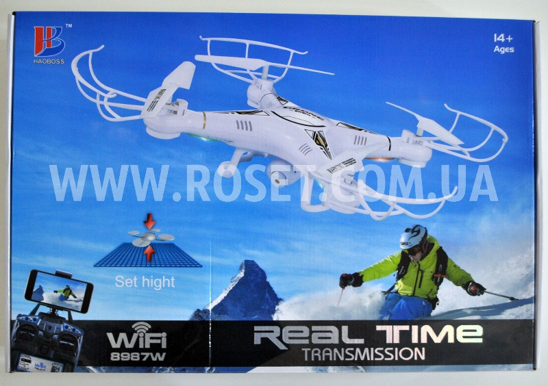 Квадрокоптер дрон Haoboss 8987W + Wi-Fi Real Time Transmission (дрон с камерой) - фото 2 - id-p568531260