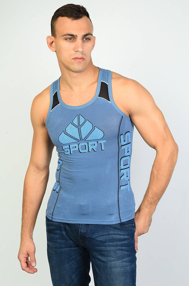 

Майка мужская серо-голубая Sport 139248M