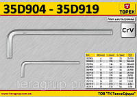 Ключ шестигранный 4мм, набор 10шт, TOPEX 35D904