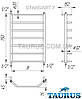Широка сушарка для рушників н/ж Standart 7/750x500 від TAURUS. Витичні трапецією перемички d20, фото 6