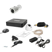 AHD комплект наблюдения на 2 уличные камеры (1+1) Tecsar 2OUT-MIX, 1 Мп
