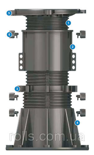 DPH-6-PH5 Buzon опора регулируемая по высоте 175-285мм. Фонтан на опорах терраса палубного типа - фото 2 - id-p39207280