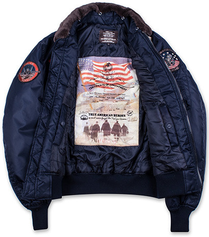 Бомбер Top Gun Official B-15 Men's Flight Bomber Jacket With Patches TGJ1542P (Navy) - фото 3 - id-p568642623