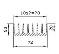 Радиатор алюминиевый 72х26 10 см.