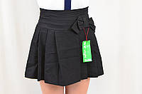Школьная нарядная юбка в складку с красивым бантом, р.116,122 116, черный