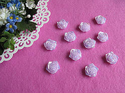 Серединка акрилова - Бузкова троянда з перламутром р-р -19 мм ціна 2 грн - 1 шт