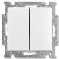 Вимикач 2-клавішний, білий — Abb Basic 55