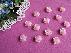 Серединка акриловая - Розовая роза с перламутром р-р -19 мм