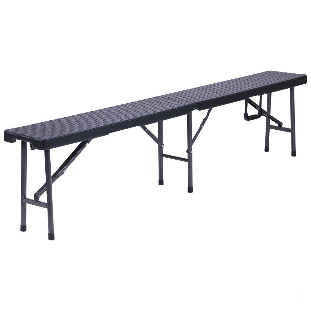 Скамейка садовая складная пластиковая лавочка 180см Джили Rattan Black ...