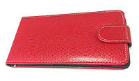 Кожаный чехол-флип на магнитной застежке для Lenovo K900 Красный