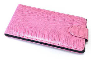 Шкіряний чохол-фліп на магнітній застібці для Lenovo K900 Рожевий