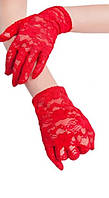 Гіпюрові рукавички червоні
