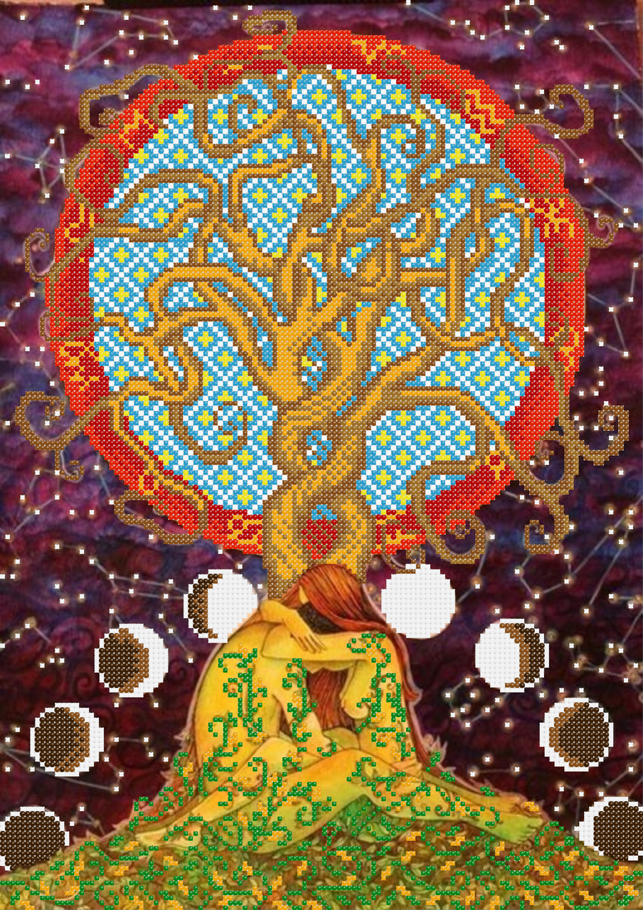 Схема для вишивки бісером Золоте дерево життя