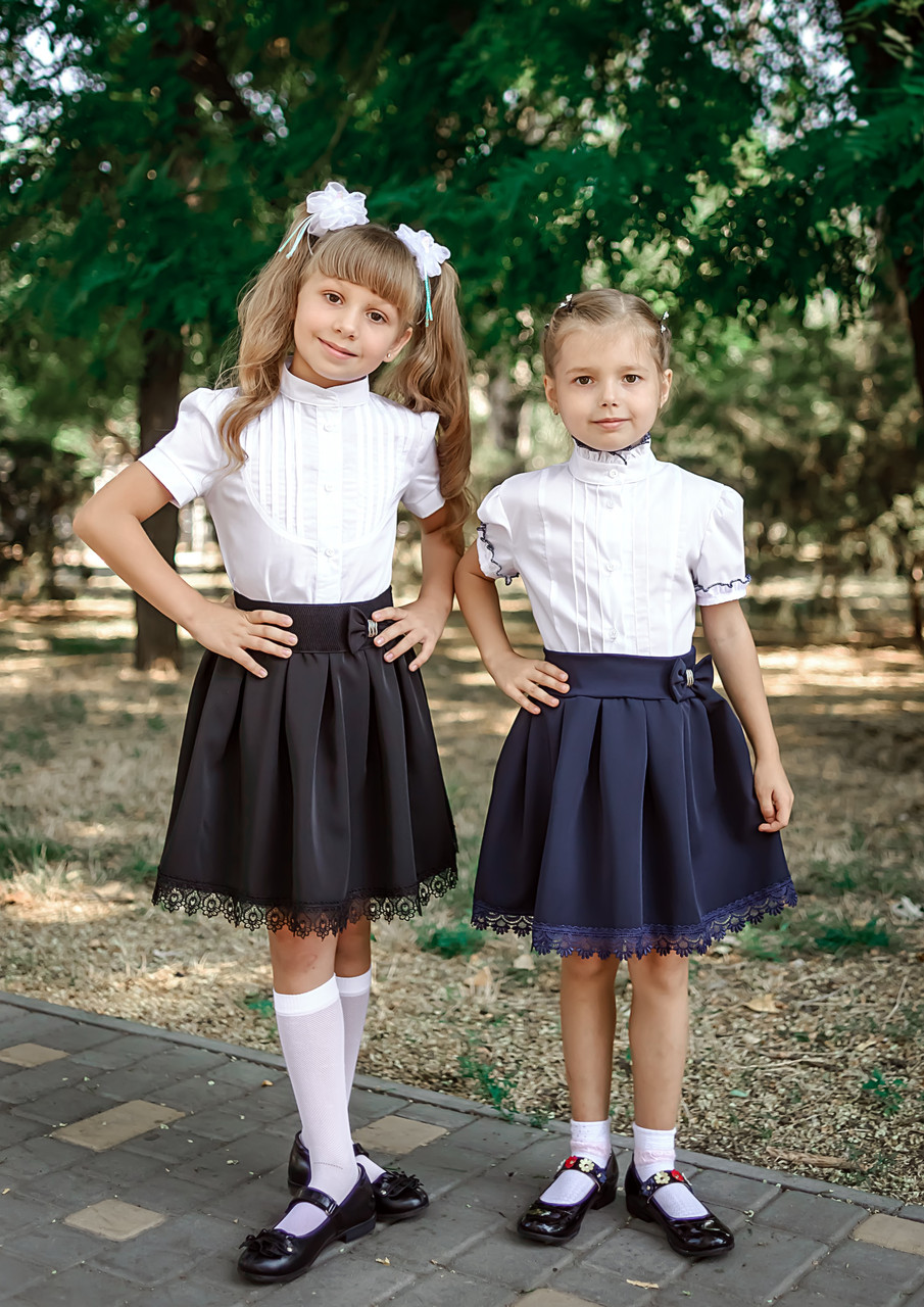 Стильная школьная юбка для девочки в черном цвете - фото 2 - id-p547087309