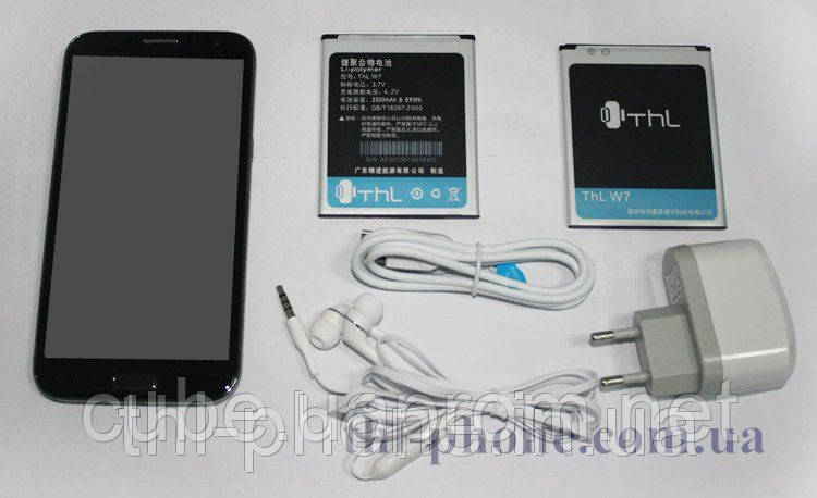 Смартфон ThL W7 (Quad Core) MT6589 5 дюймів IPS HD, W+G, DualSim, Android 4.1.2. Black, чорний