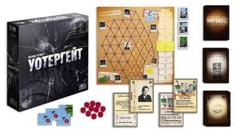 

Историческая настольная игра для двух игроков про политические интриги "Уотергейт" (Watergate)