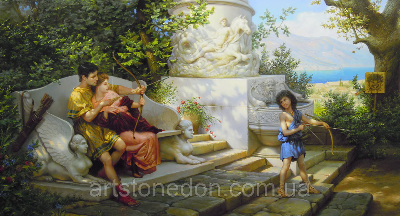 Картини ручної роботи купити в Україні. Картина Едуарда Іполітовича Семірадського "Небезпечний урок"., фото 1