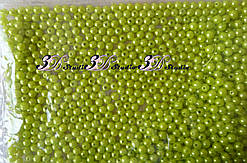 Намистини перли 10 шт, діаметр 6 мм, салатовий №58
