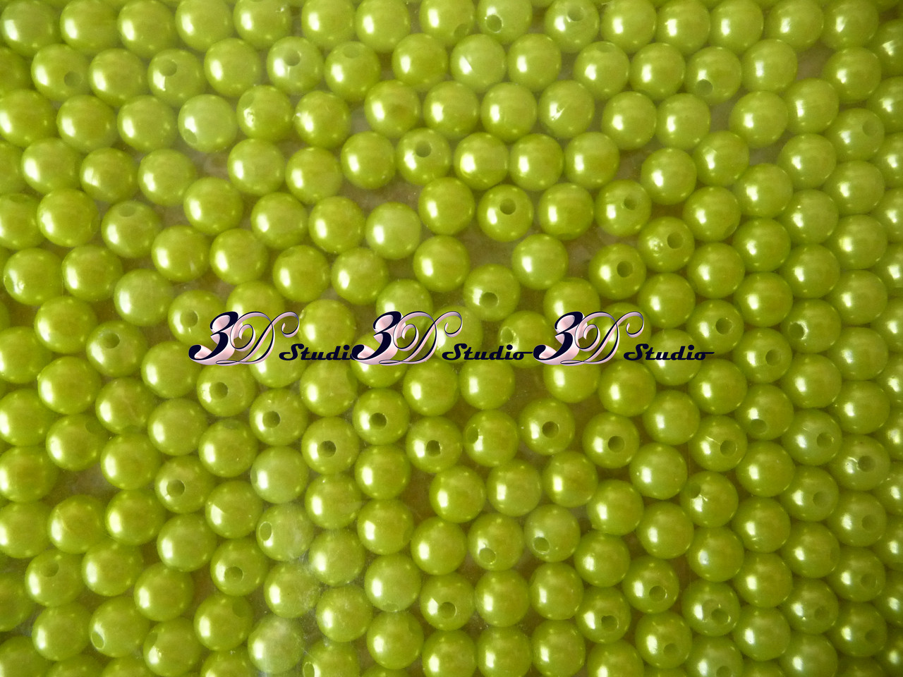 Намистини перли 10 шт, діаметр 8 мм, салатовий №58, фото 1