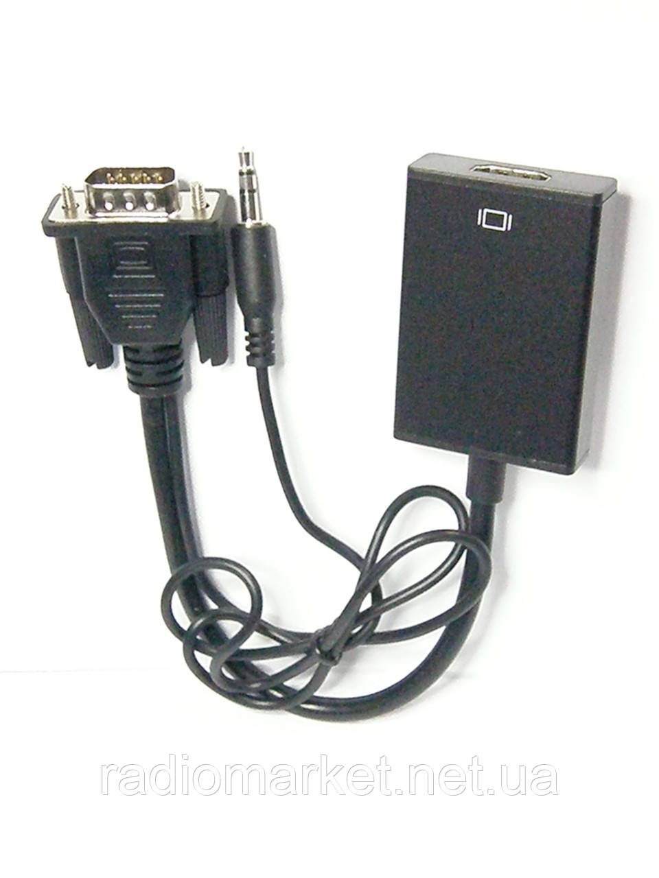 Конвертер VGA в HDMI+ аудио,штекер VGA - гнездо HDMI + штекер 3,5 ...