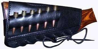 Патронташ шкіряний на приклад 7,62х54 6патр. Медан 2004