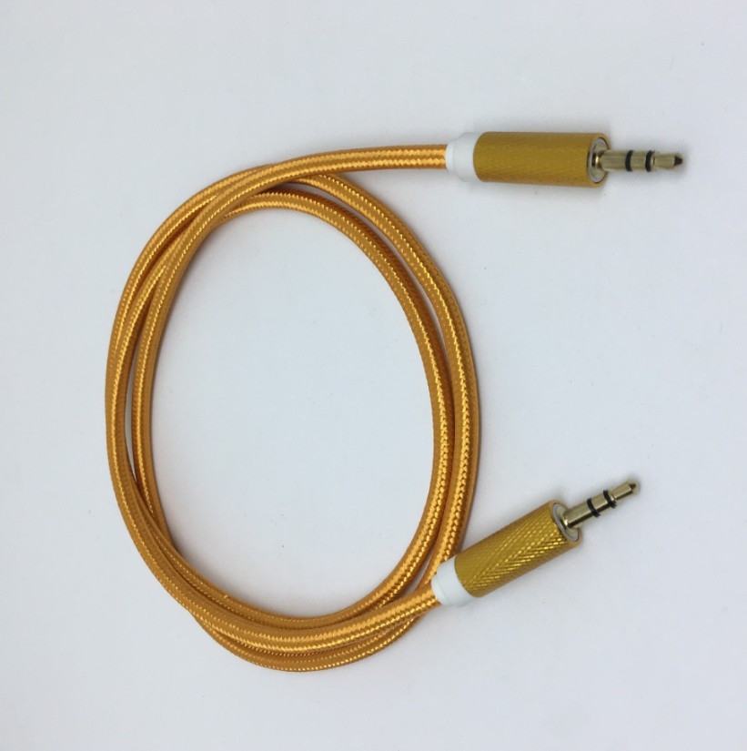 AUX 3,5 mm 3,5 mm 1 м тканина +посилений штекер 5 кольорів, фото 1