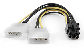 Перехідник 6 pin на 2x4 pin для живлення відеокарти PCI Express