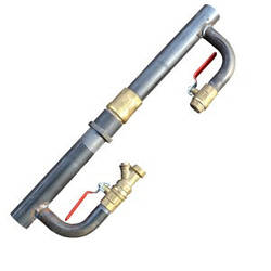 Байпас сталевий для опалення довгий з латунним клапаном 40