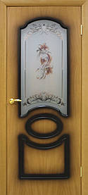 Міжкімнатні двері ПВХ Вікторія СС квітка горіх міланський