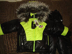 Дитячий зимовий комбінезон (куртка + напівкомбінезон) для хлопчика зріст 80/86 см і 86/92 см
