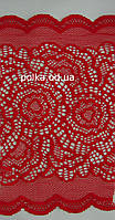 Стрейчеве мереживо червоне "чайна троянда", колір червоний. Отрез от 5м